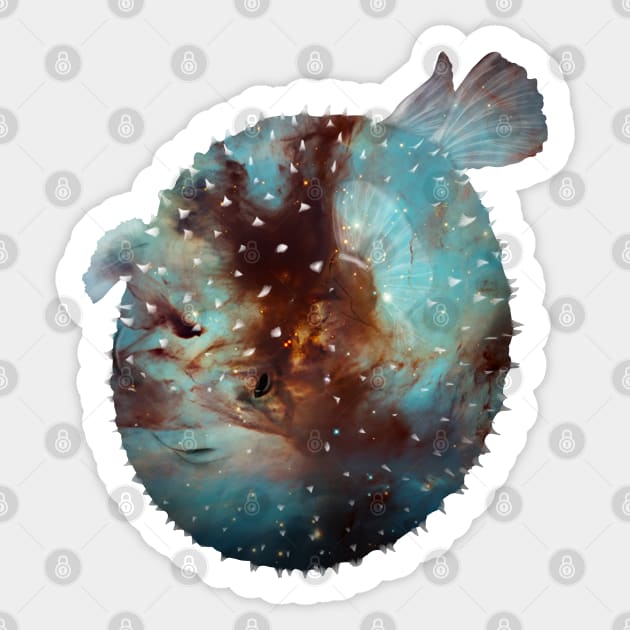 Galaxy Pufferfish Sticker by Kristal Stittle